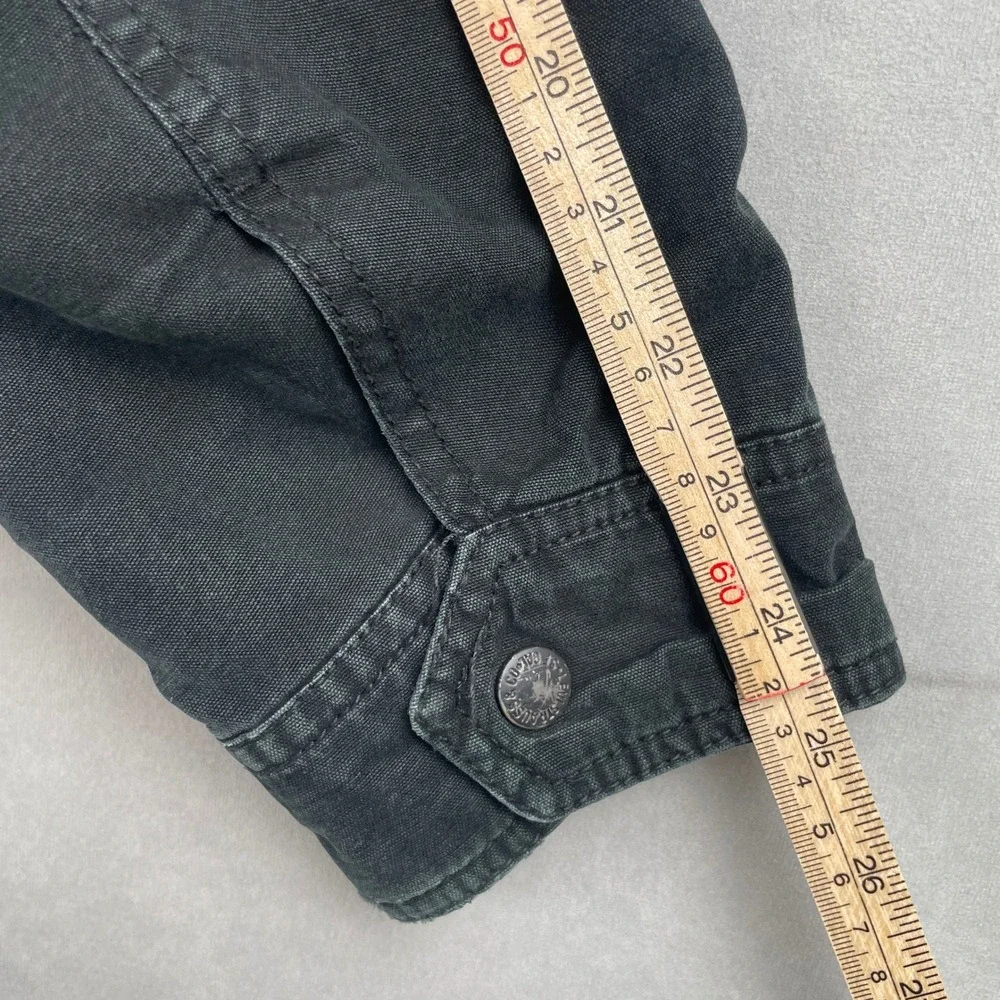 Levi Strauss & Co Black Field Jacket Removable Hood Quilted Military Work Coat M